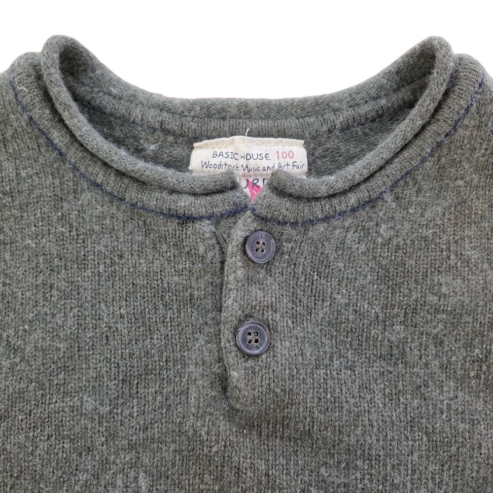 Basic House Hendrix Wool Blend Henley Sweater Gre… - image 2